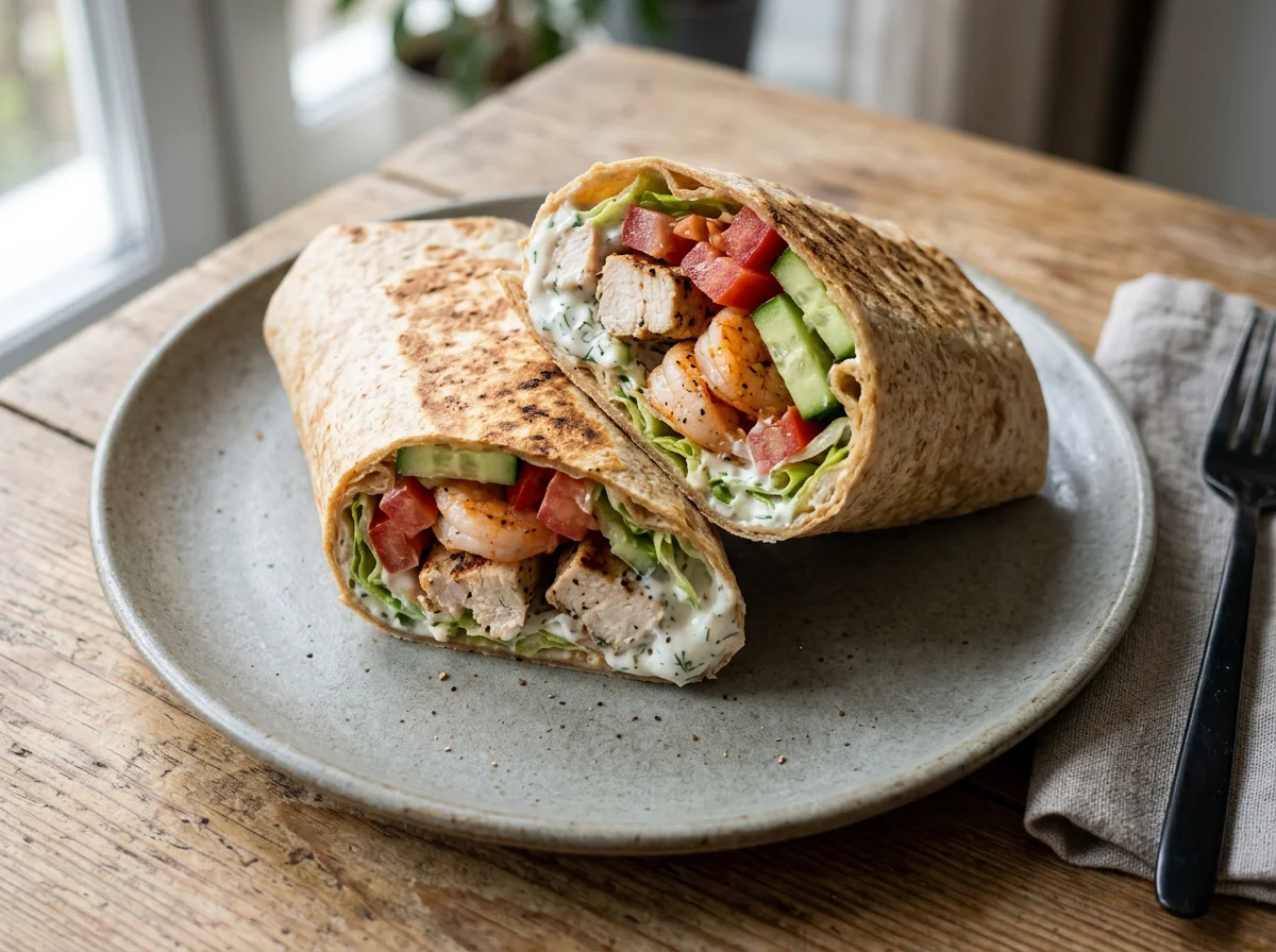 Куриный и креветочный ролл photo