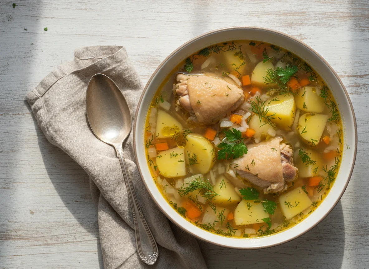 Куриный суп с картофелем photo