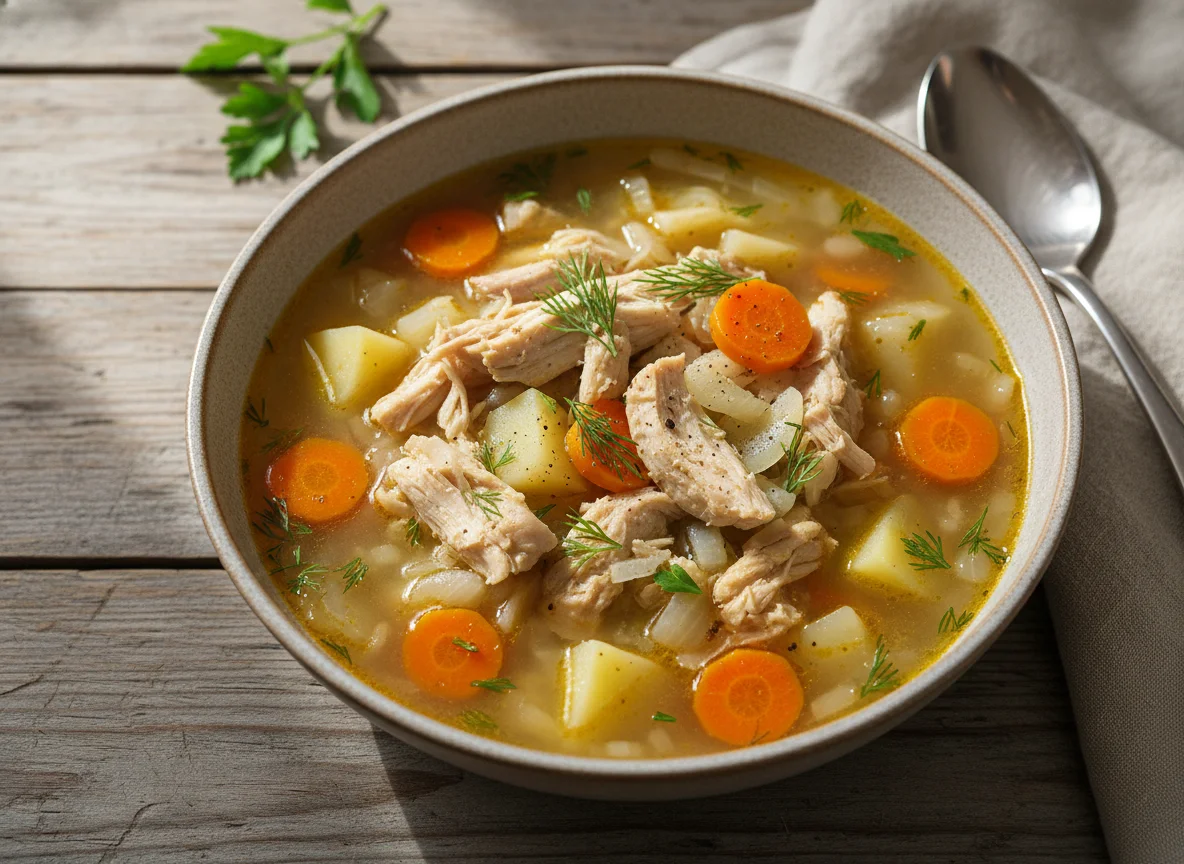 Куриный суп с картофелем и капустой photo