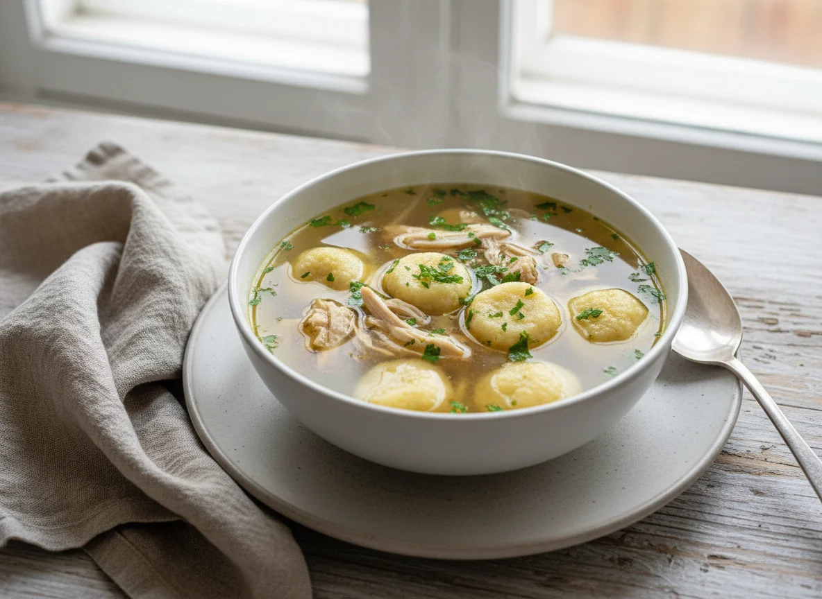 Куриный суп с клецками photo