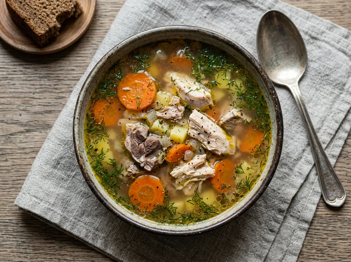 Куриный суп с морковью и укропом photo