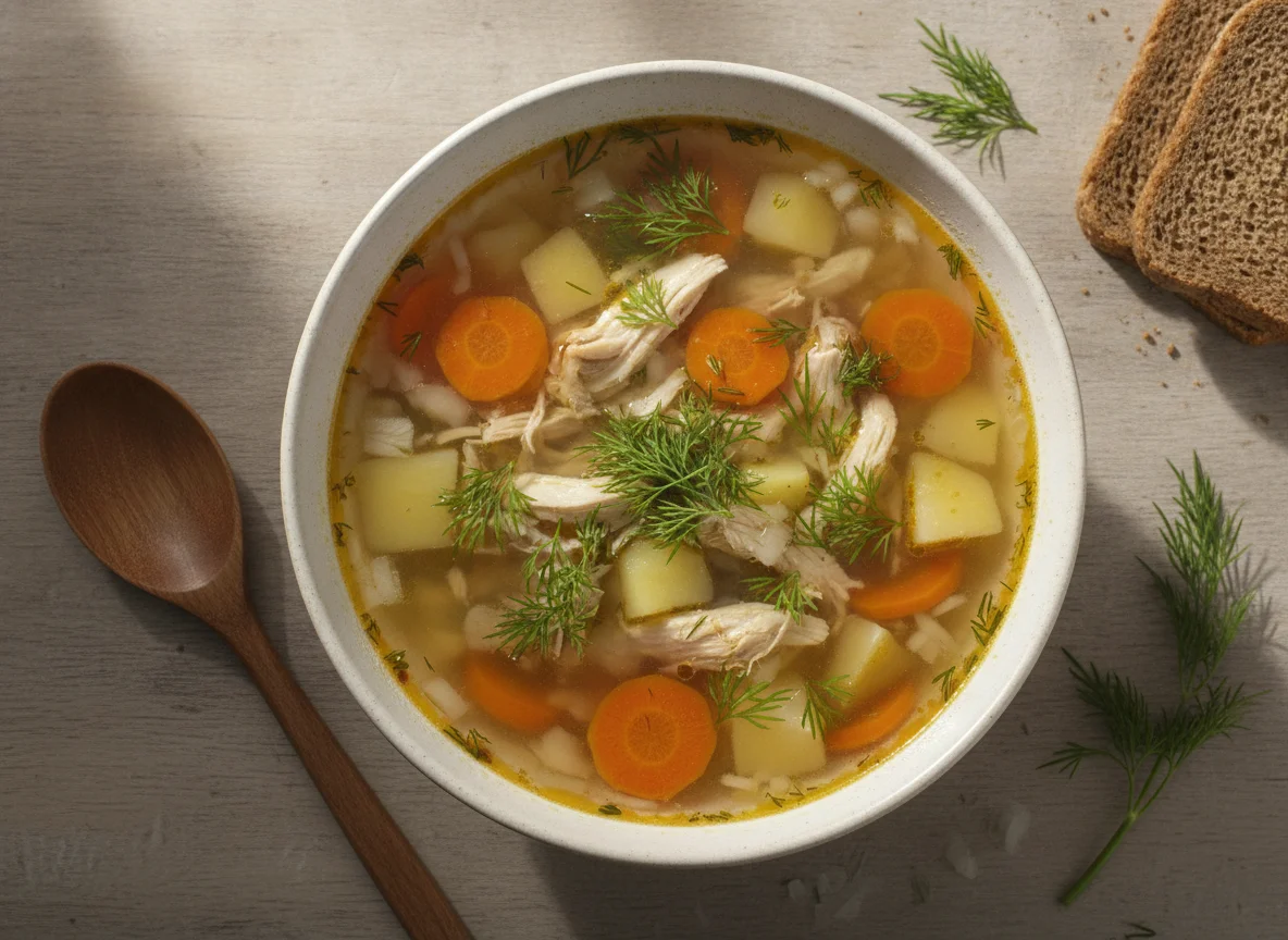 Куриный суп с укропом photo