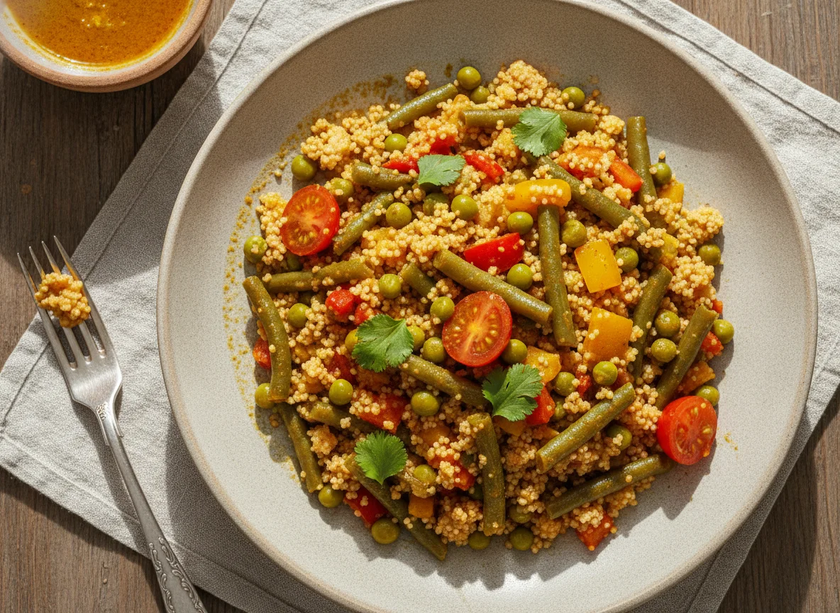 Кус-кус с овощами в соусе Марокко photo