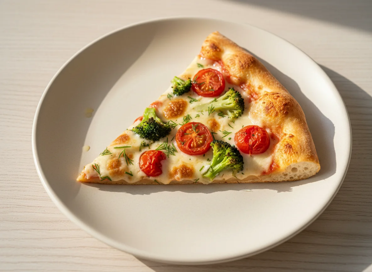 Кусочек пиццы с овощами photo