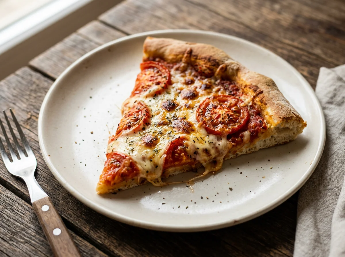 Кусочек пиццы с помидорами и сыром photo