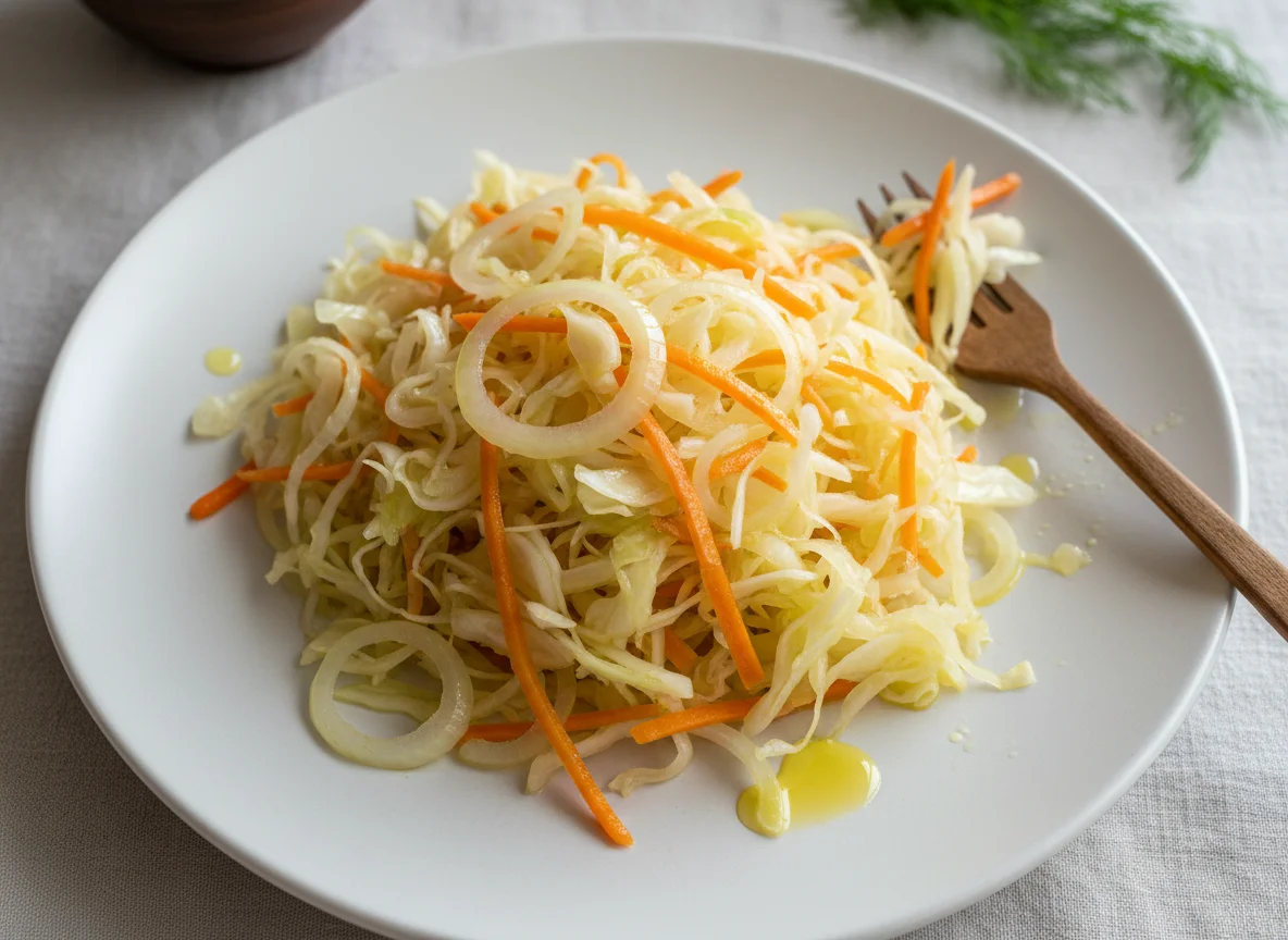 Квашеная капуста с луком и морковью photo