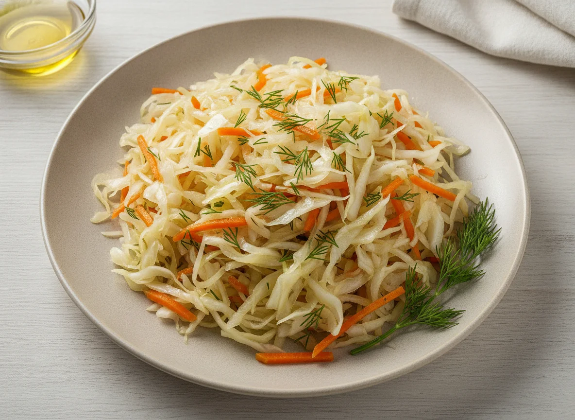 Квашеная капуста с морковью и укропом photo