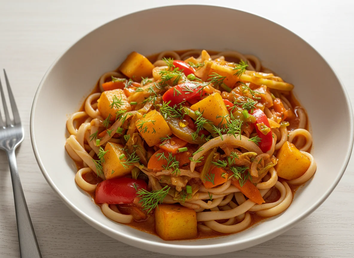 Лагман с овощами photo