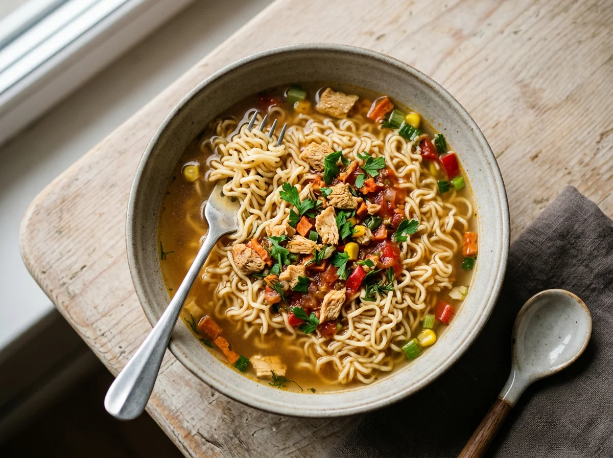 Лапша быстрого приготовления Big Bon с курицей и соусом сальса photo