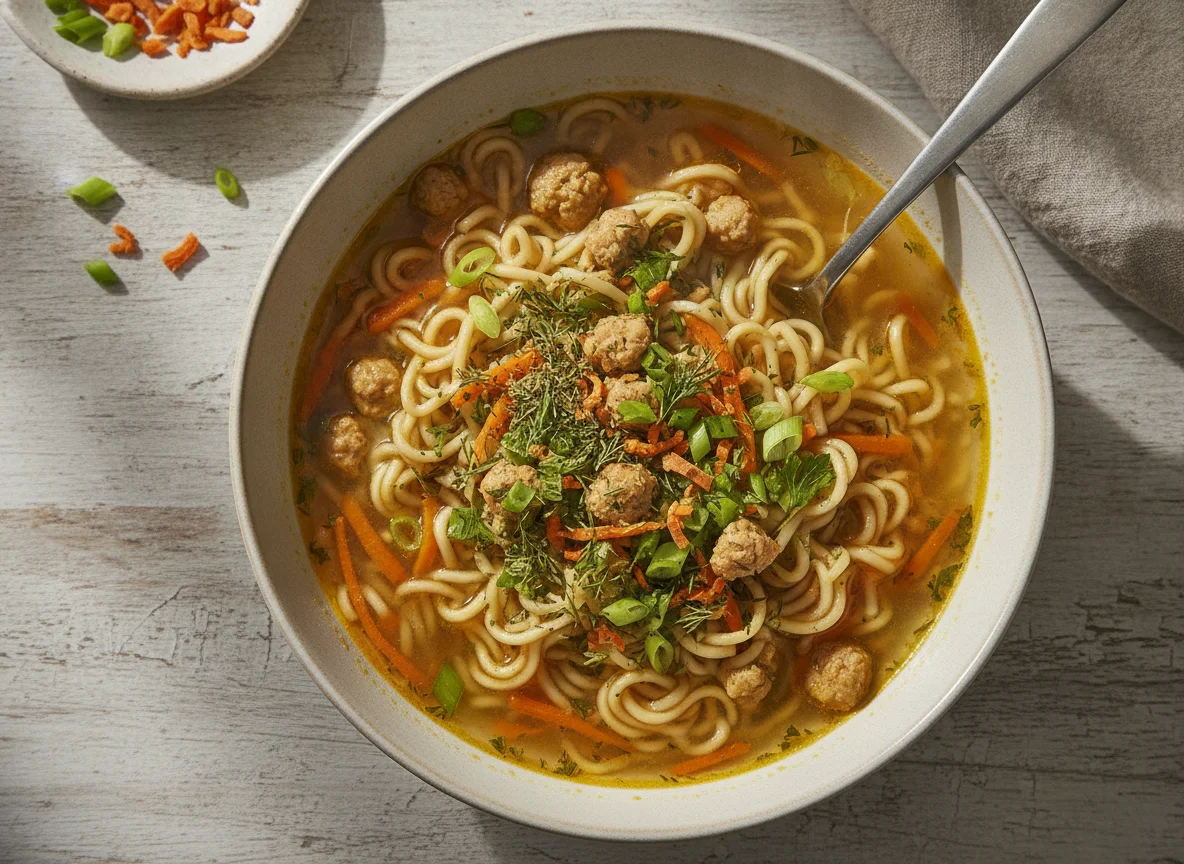 Лапша быстрого приготовления с овощами photo