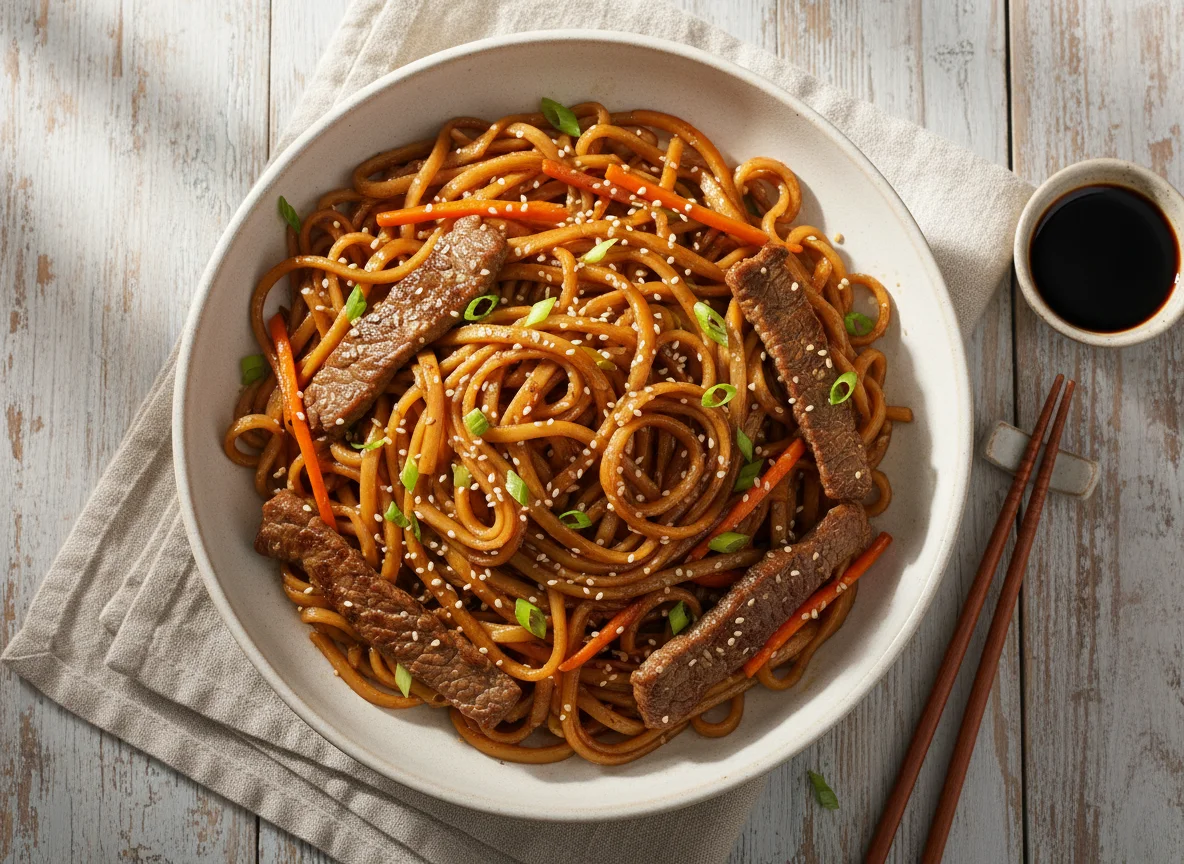 Лапша с говядиной photo