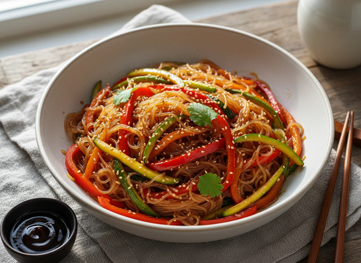 Лапша с овощами photo