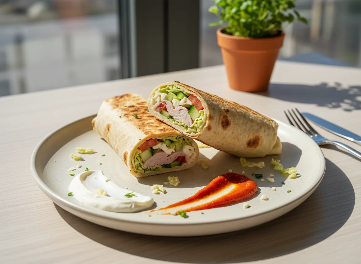 Лаваш с карбонатом из индейки и овощами photo