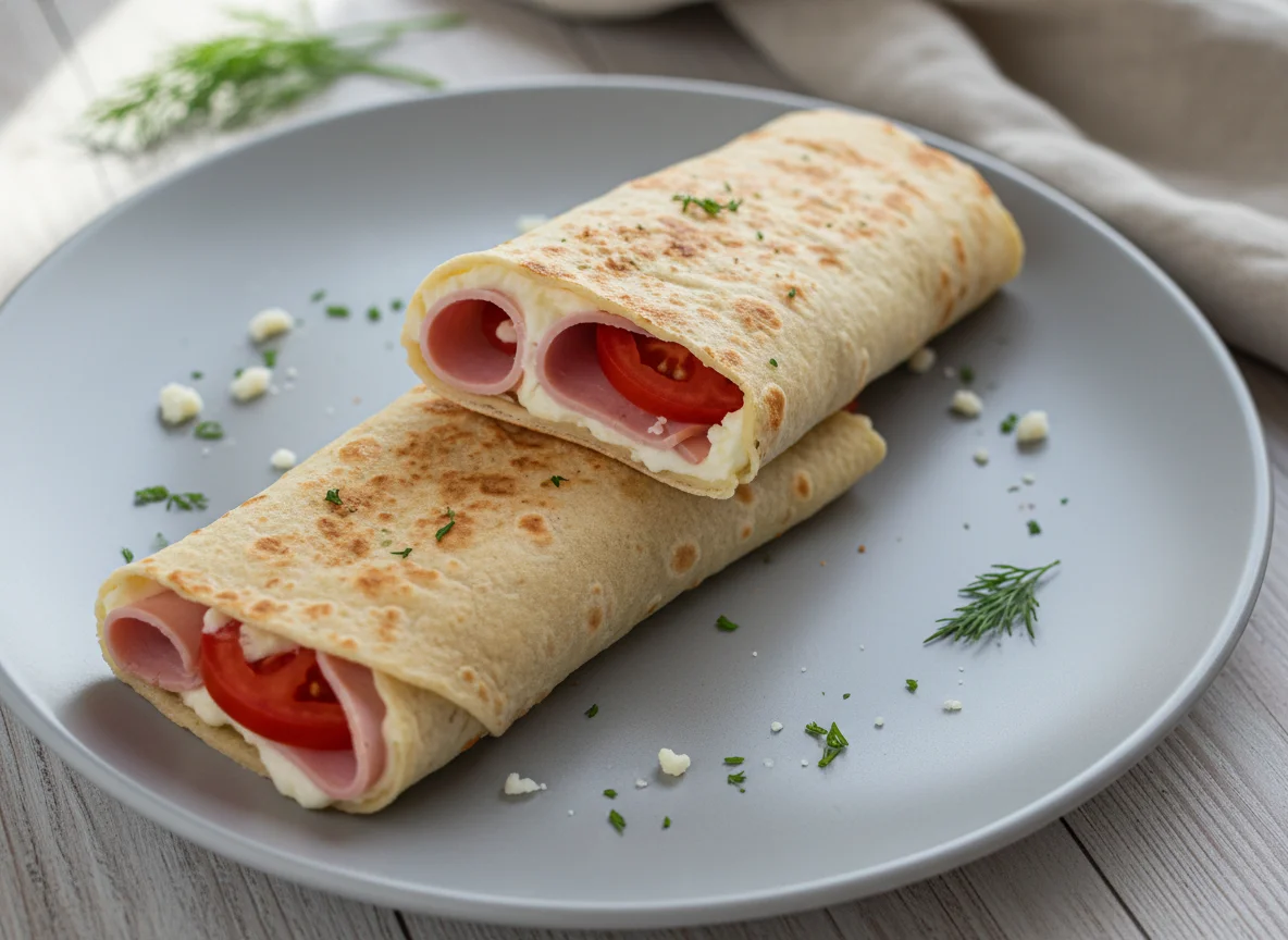 Лаваш с начинкой и помидорами photo