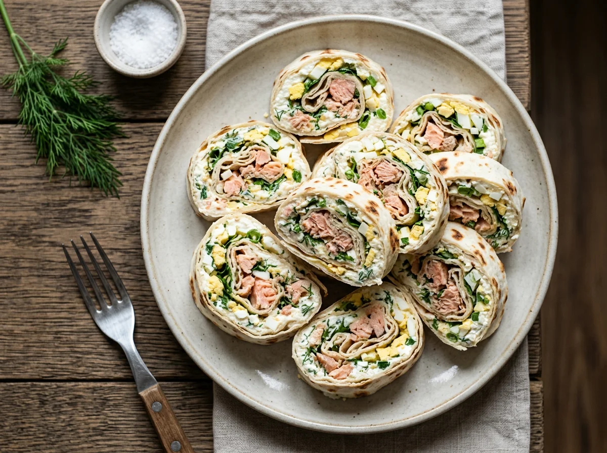 Лаваш с творогом, горбушей и яйцом photo