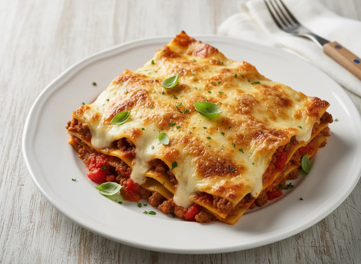 Лазанья Болоньезе с сыром в соусе Бешамель photo