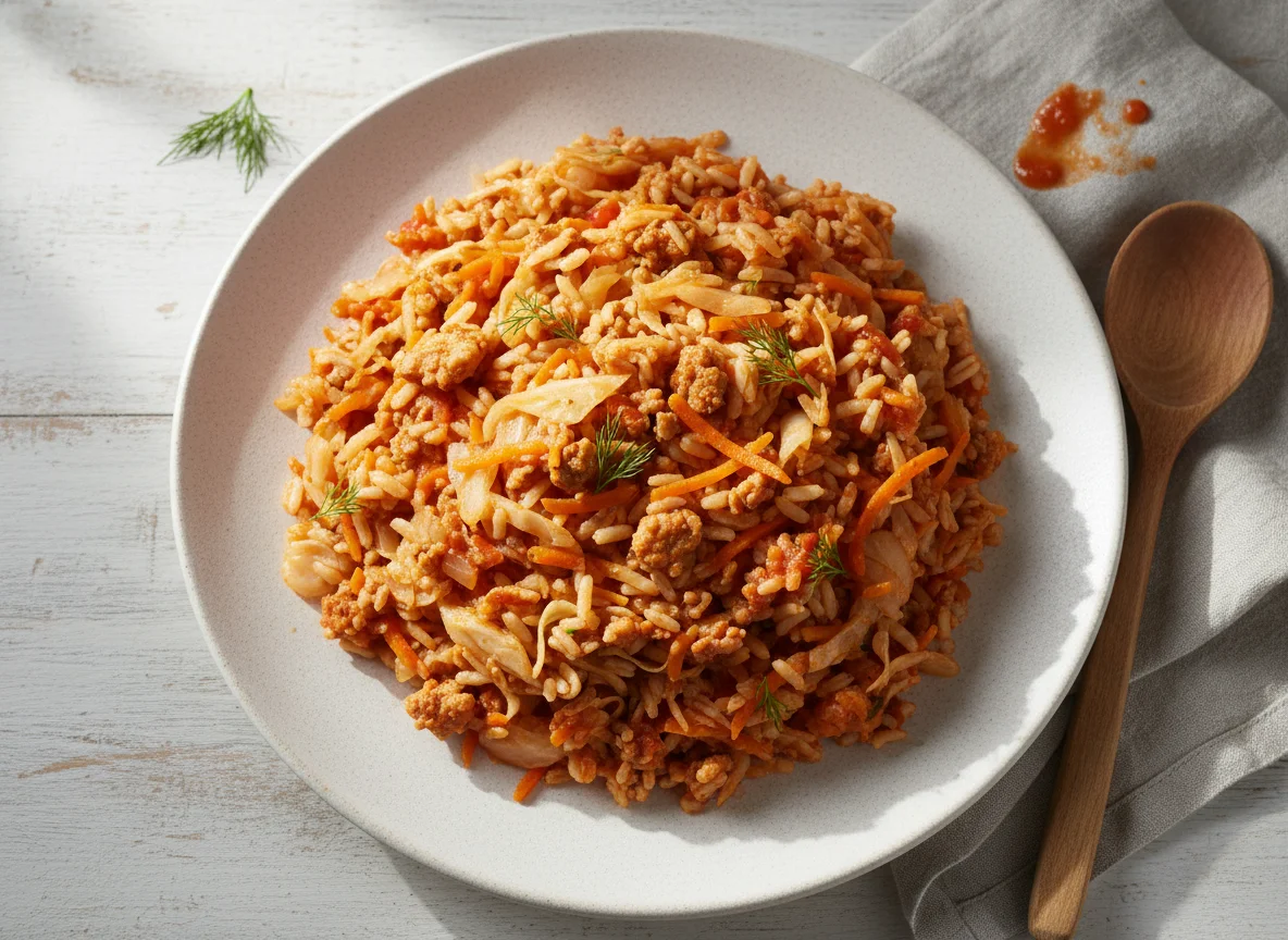 Ленивые голубцы с куриным фаршем photo