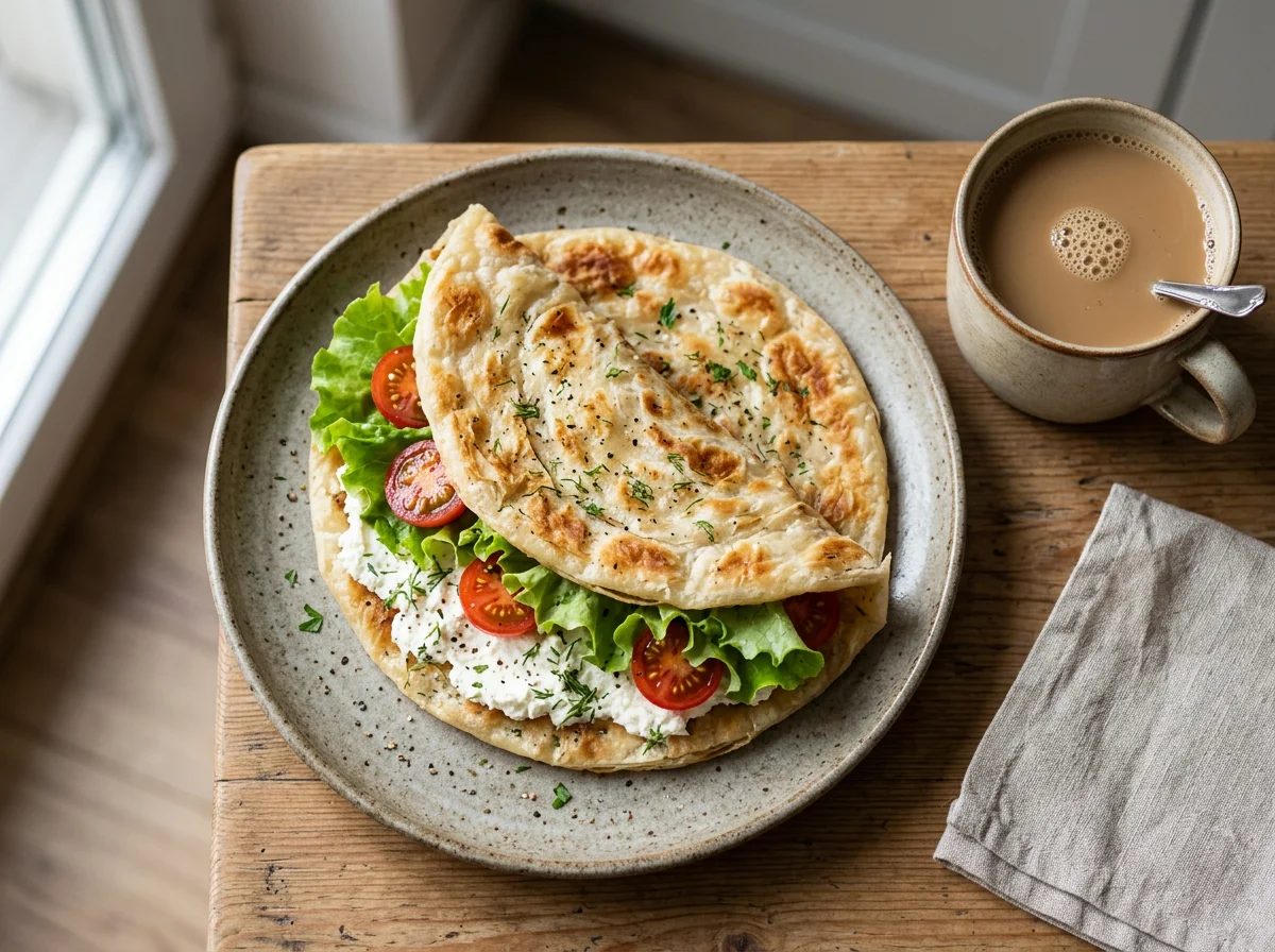 Лепешка роти с творожным сыром photo