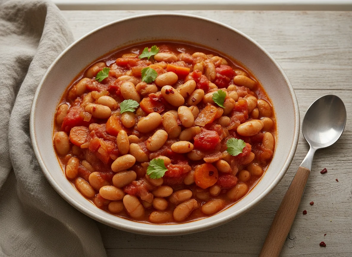Лобио из белой фасоли с овощами photo