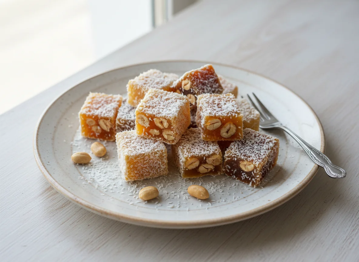 Лукум с арахисом и кокосовой стружкой photo