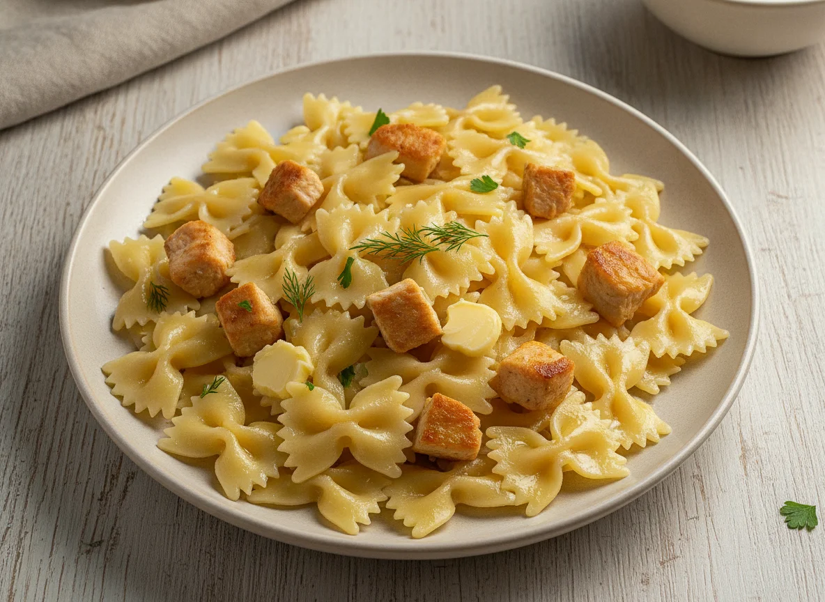 Макароны фарфалле с куриным филе photo