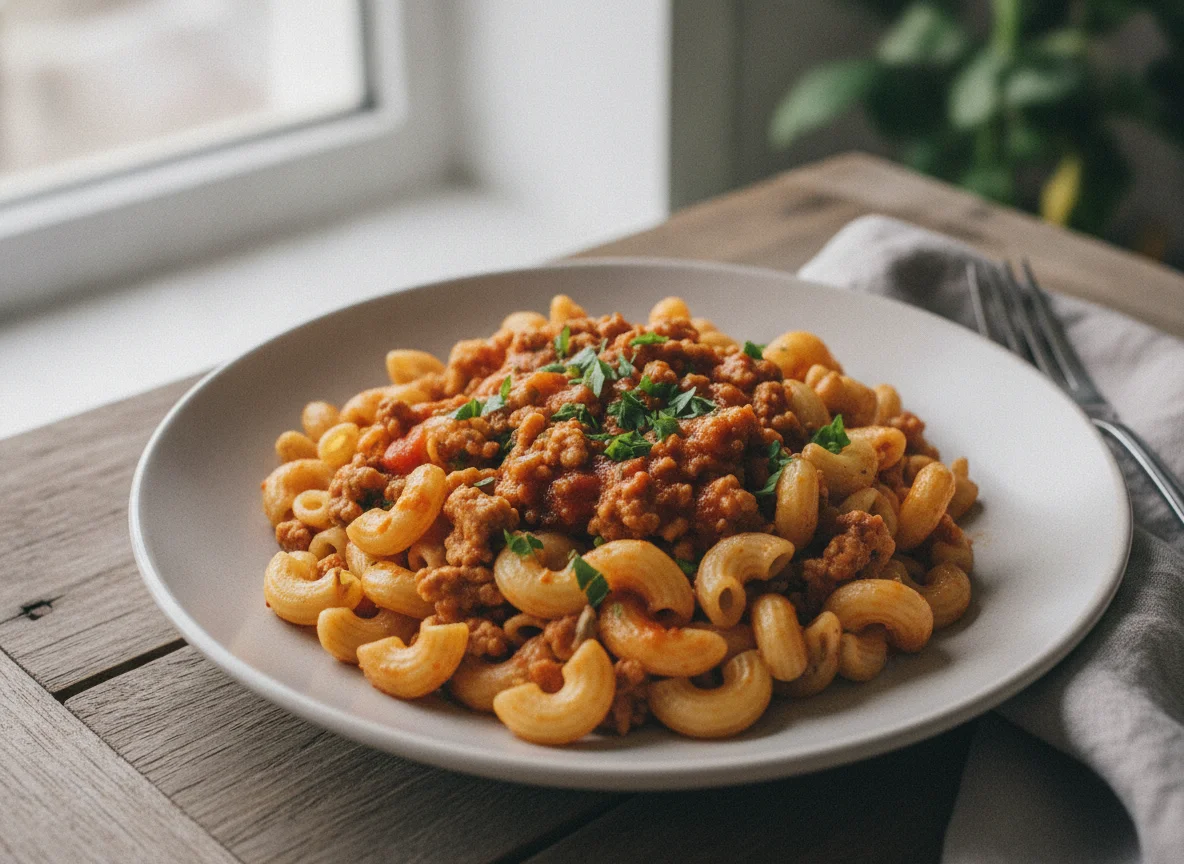 Макароны по-флотски с фаршем photo