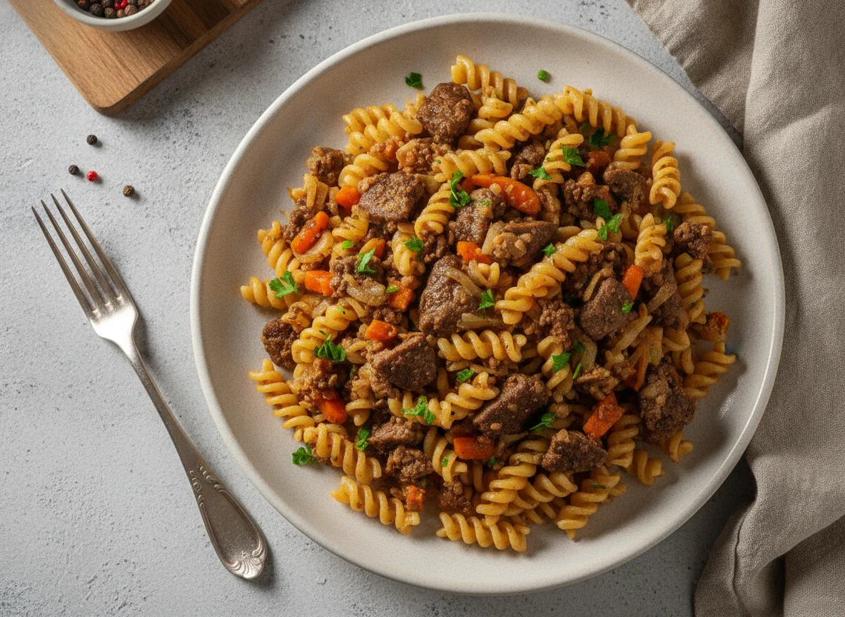 Макароны по-флотски с печенью photo