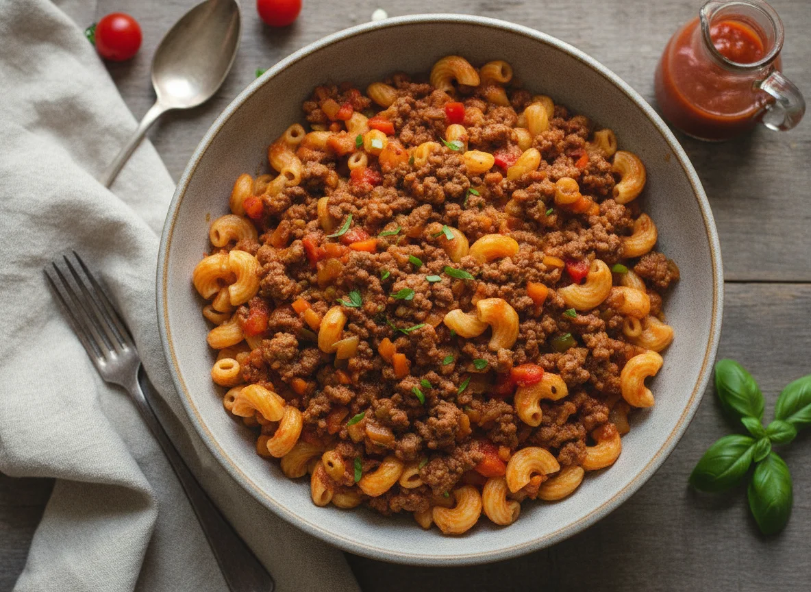Макароны по-флотски с томатным соусом photo