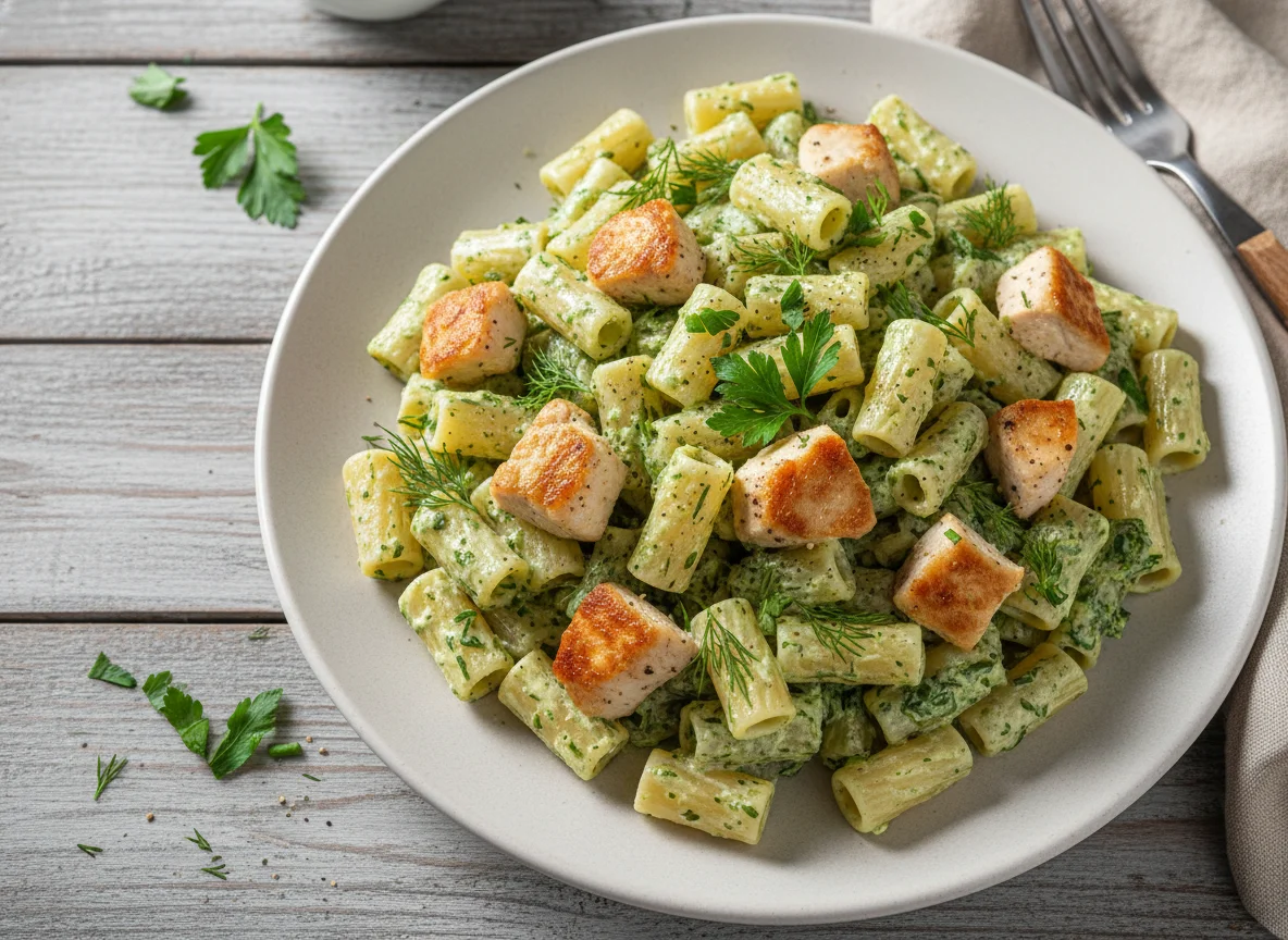 Макароны с курицей photo