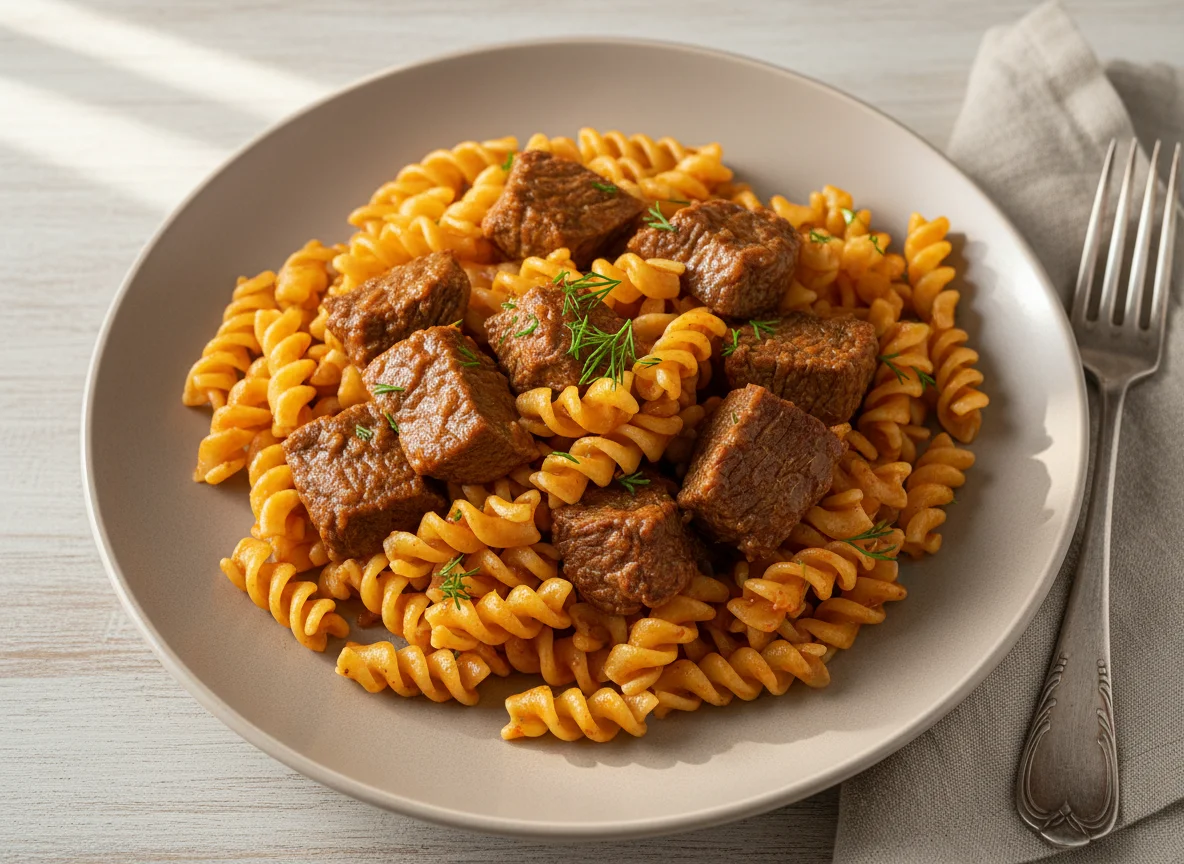 Макароны с мясом photo