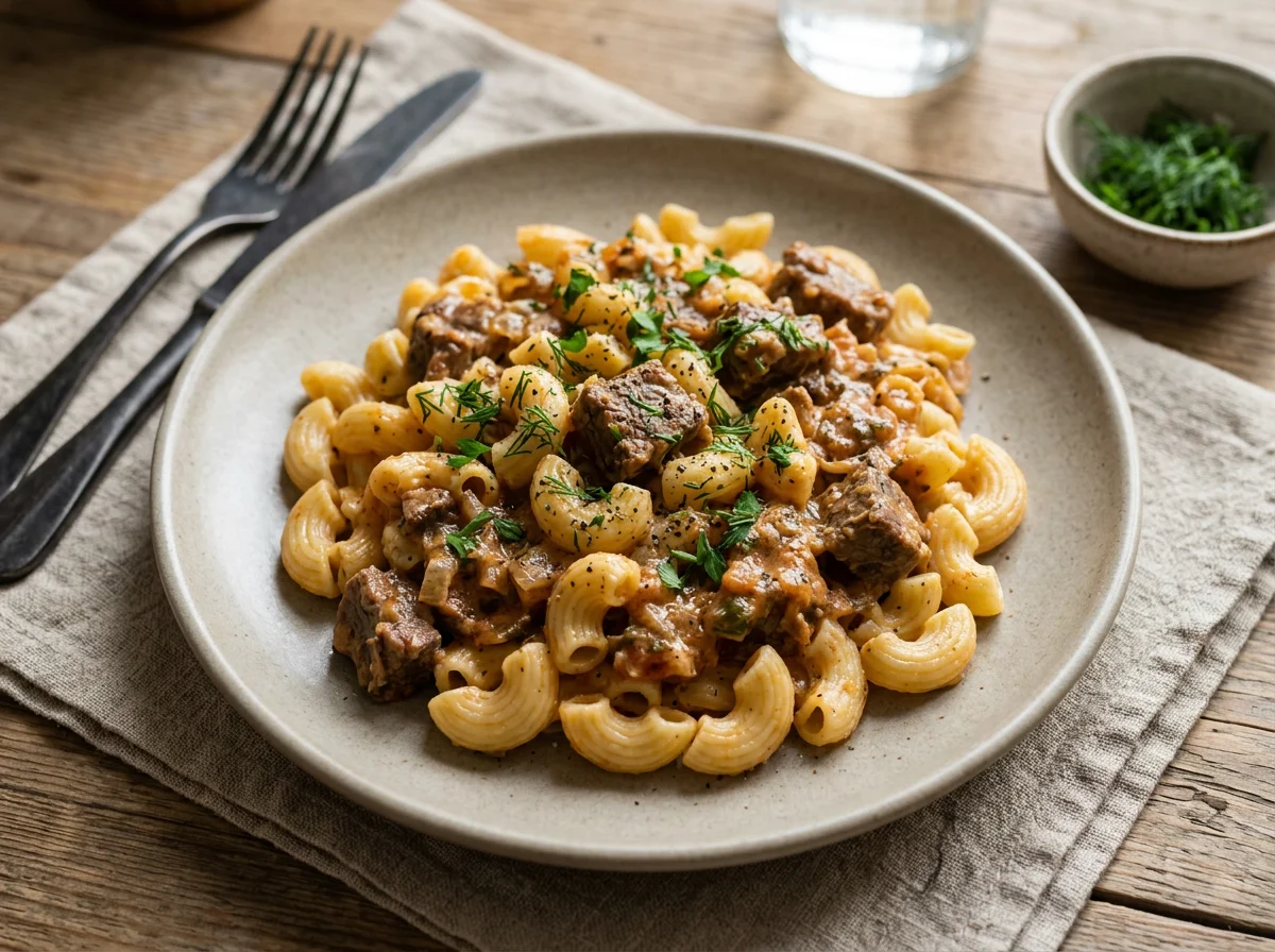 Макароны с мясом в соусе photo