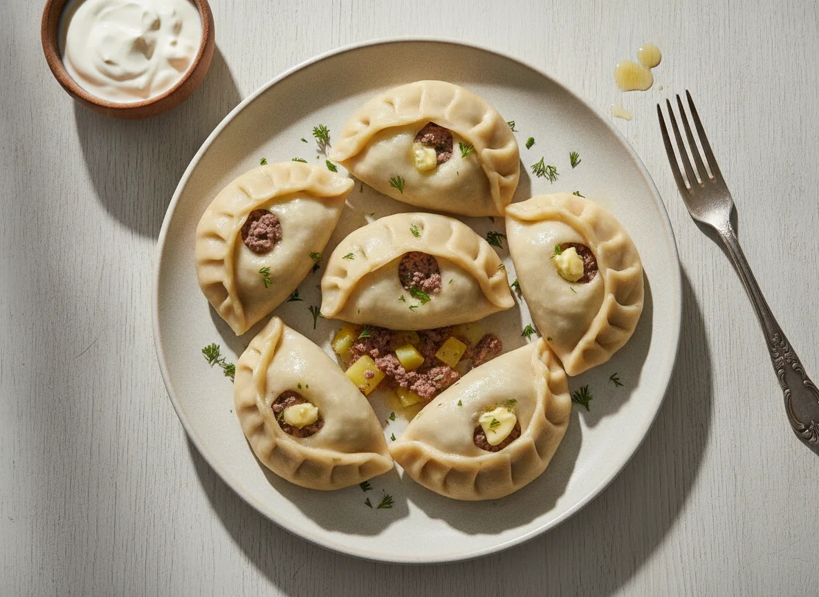 Манты с говядиной и картофелем photo
