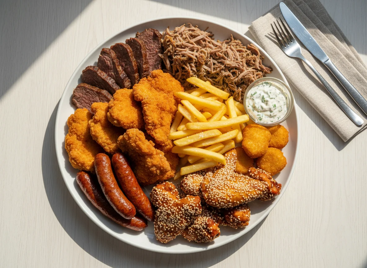 Мясное ассорти с гарниром photo