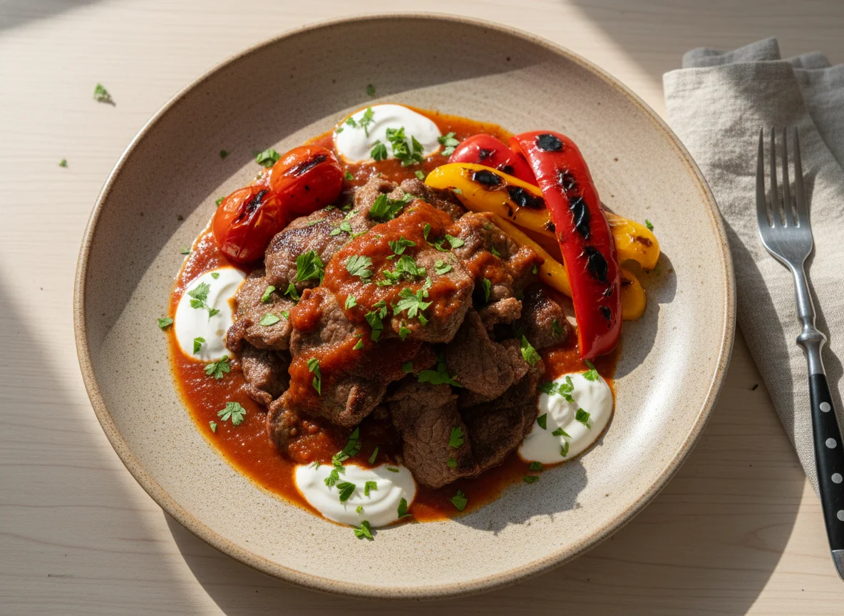 Мясное ассорти с овощами гриль photo