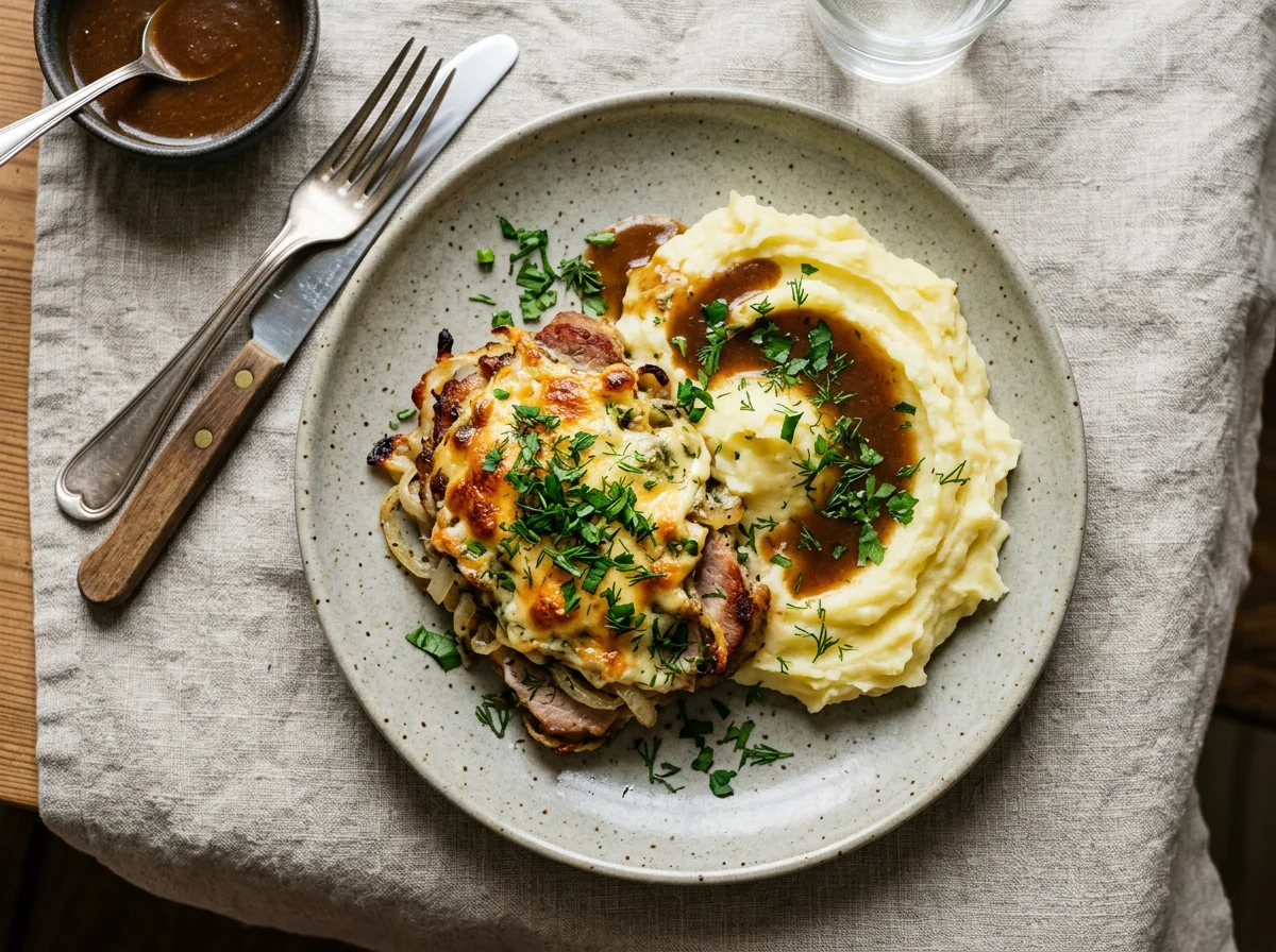 Мясное блюдо с картофельным пюре photo