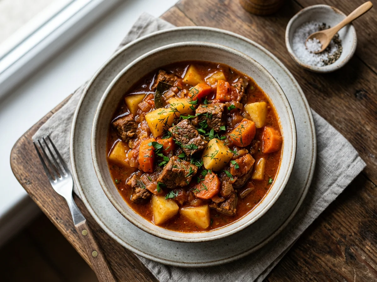 Мясное рагу с картофелем и морковью photo