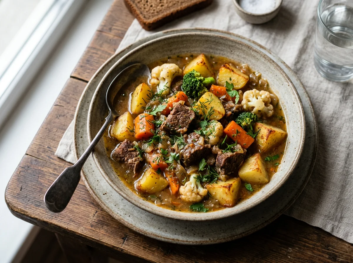 Мясное рагу с картофелем и овощами photo