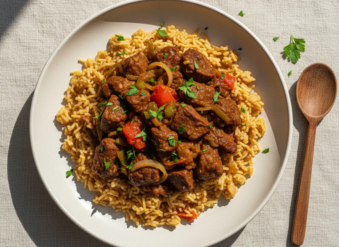 Мясное рагу с рисом photo