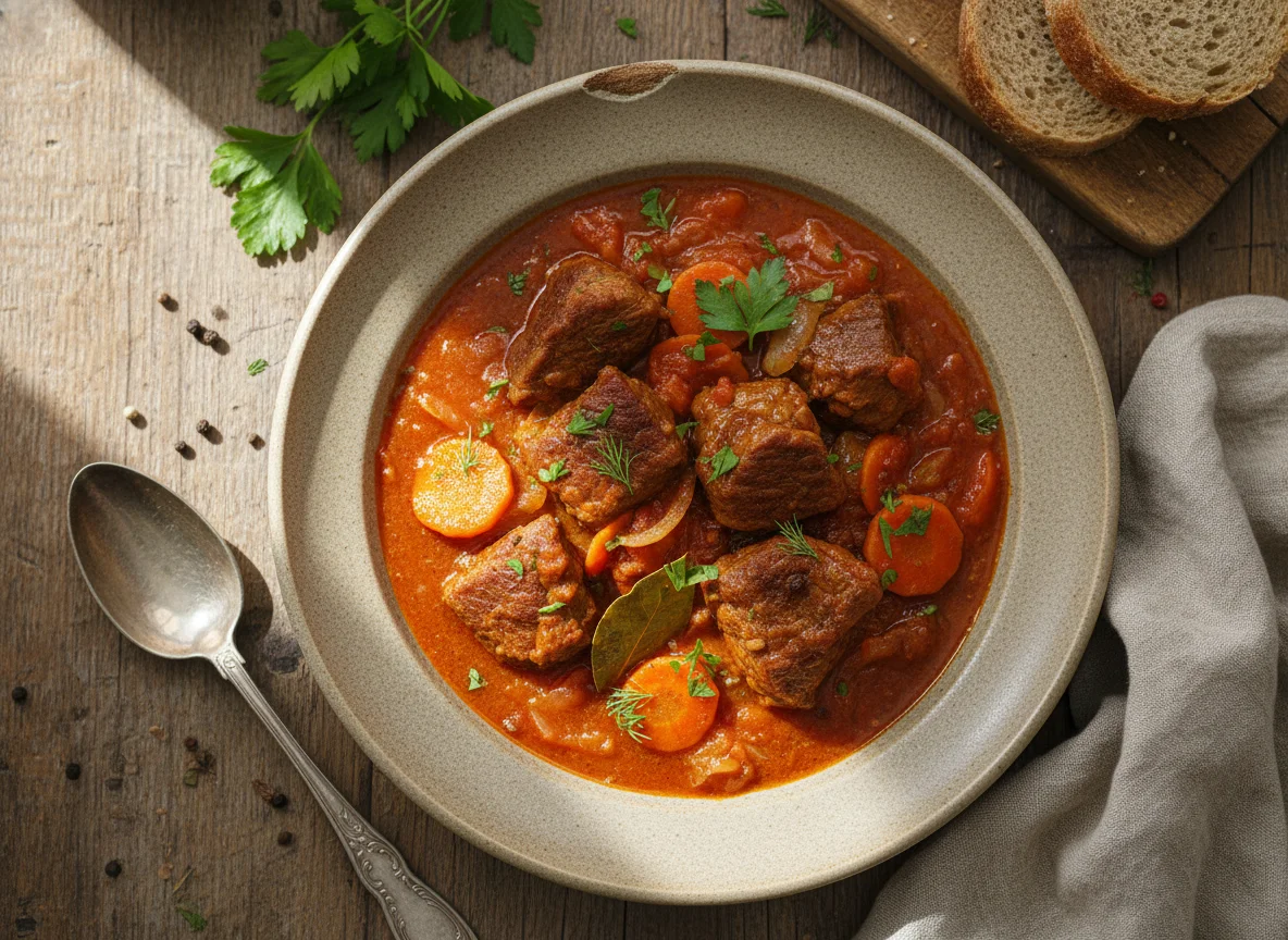 Мясное рагу в томатном соусе photo