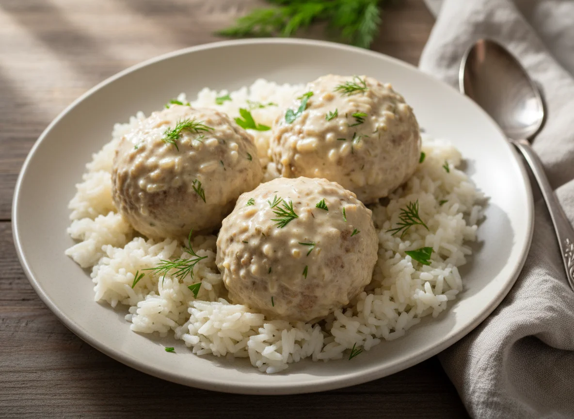 Мясной ёжик с рисом photo
