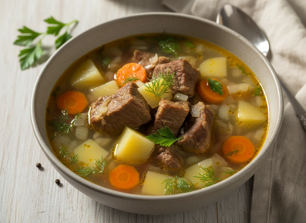 Мясной суп с картофелем photo