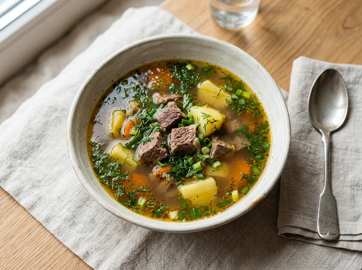 Мясной суп с картофелем и морковью photo