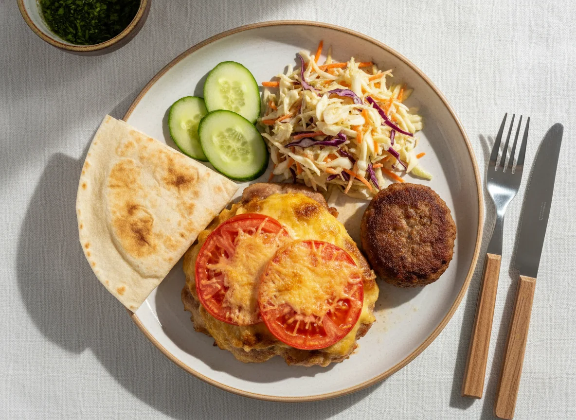 Мясо по-французски с гарниром photo