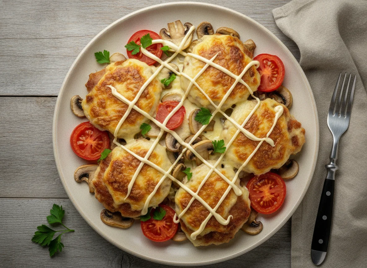 Мясо по-французски с грибами photo