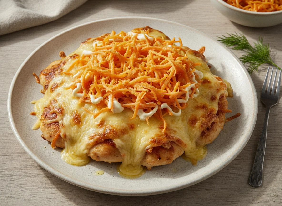 Мясо по-французски с морковью photo