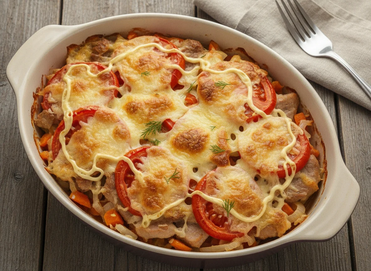 Мясо по-французски с овощами photo