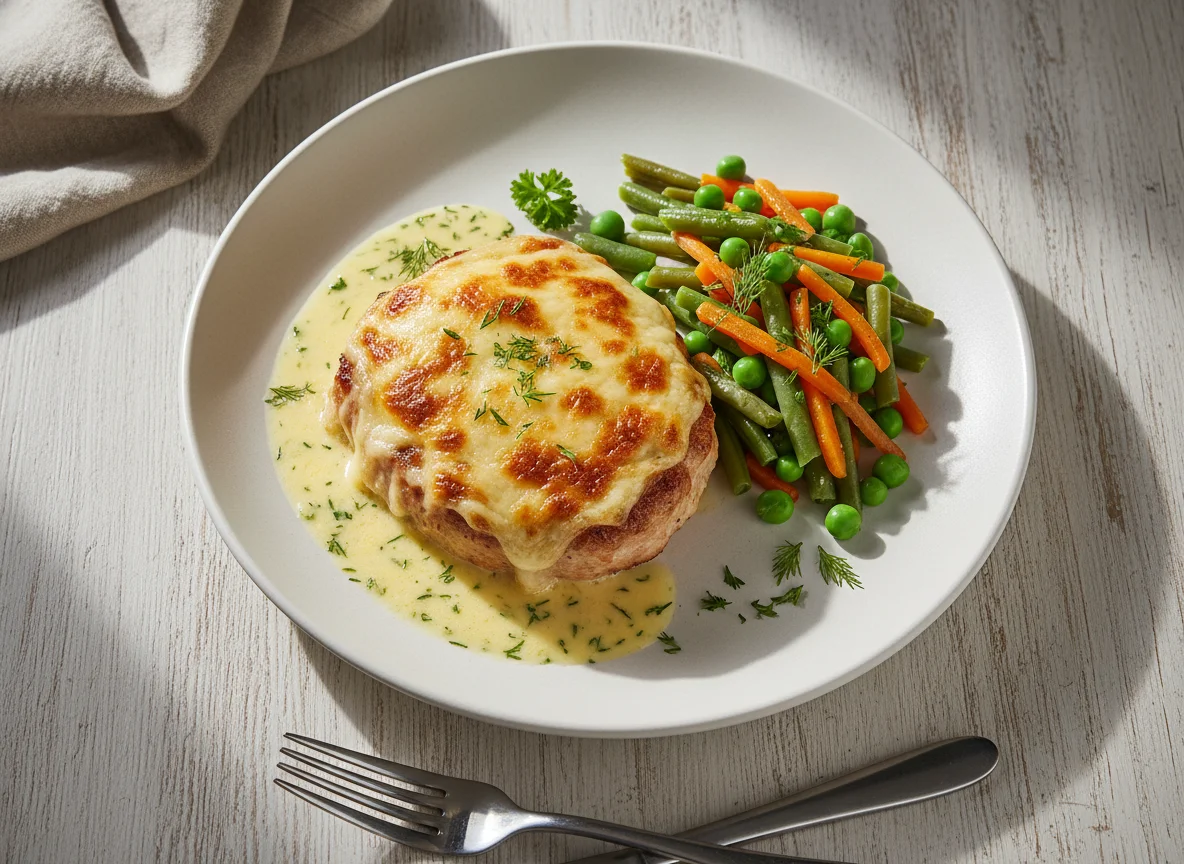 Мясо по-французски с овощным гарниром photo