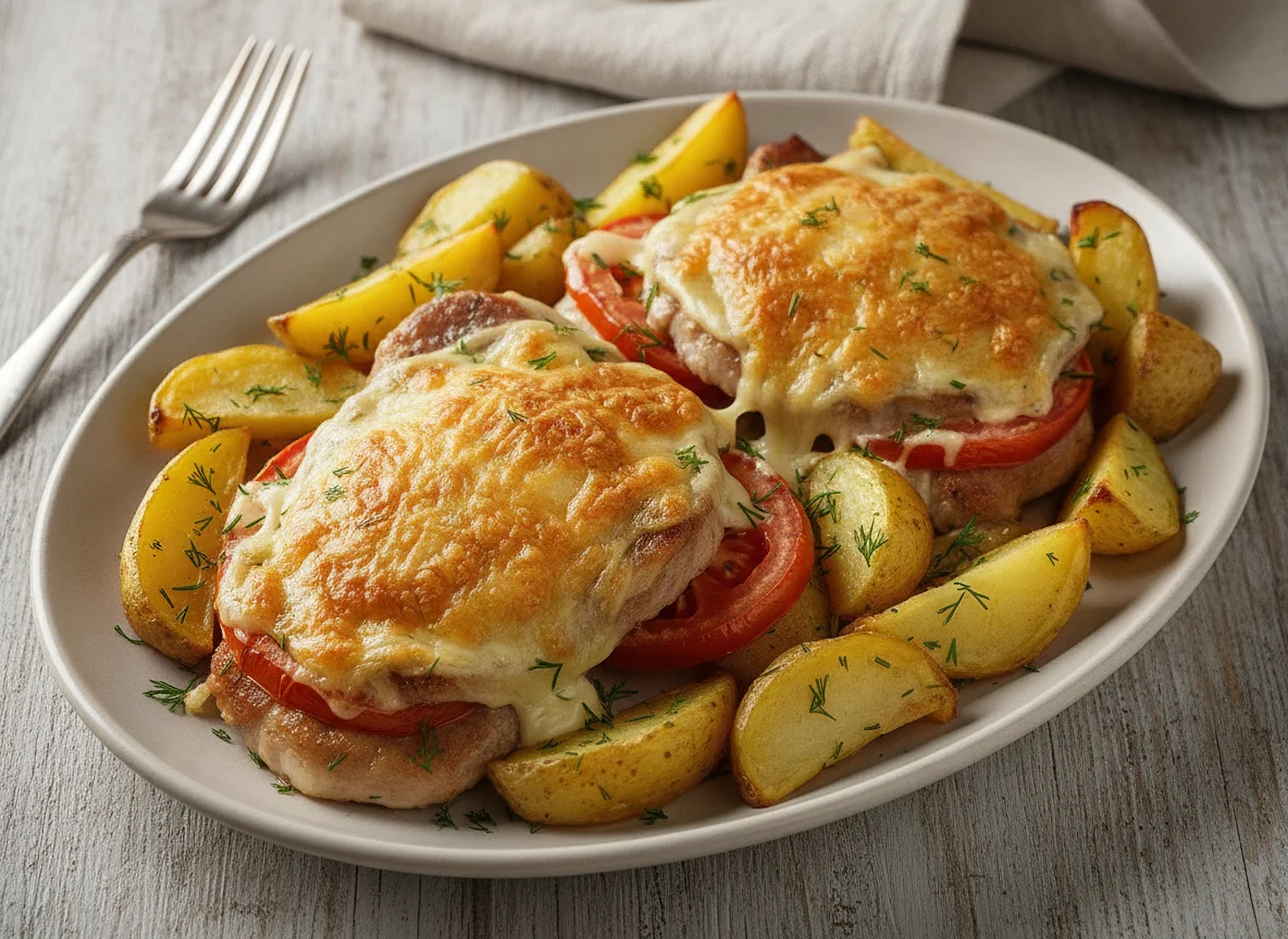 Мясо по-французски с запеченным картофелем photo
