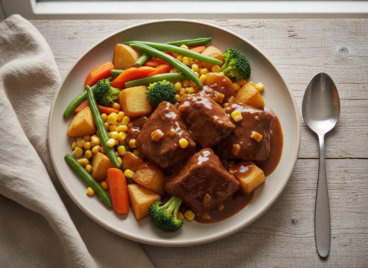 Мясо с овощным гарниром photo