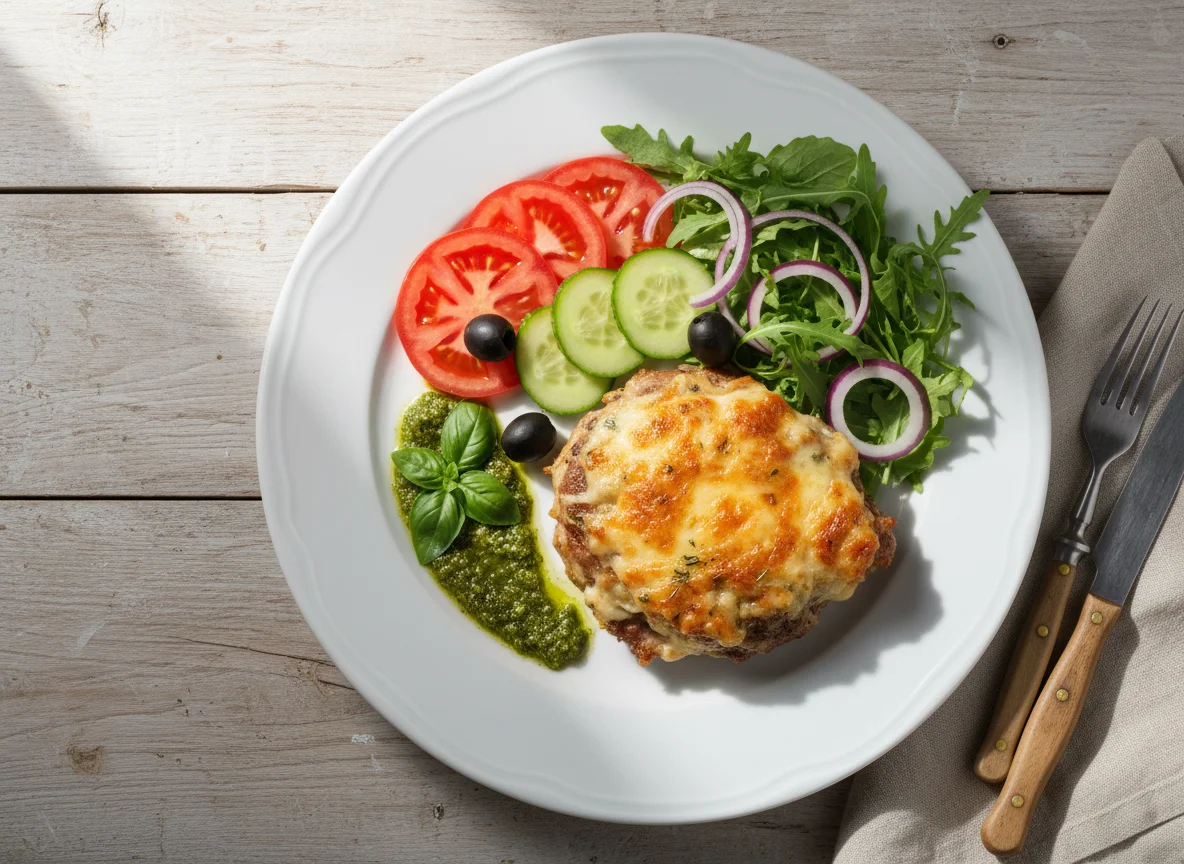Мясо запеченное с сыром photo